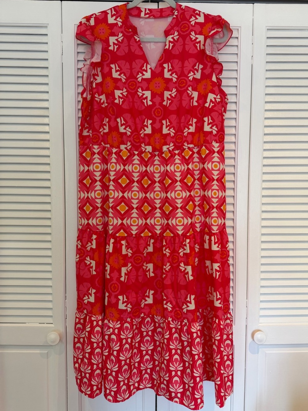 Vibrant Patterned Midi Dress